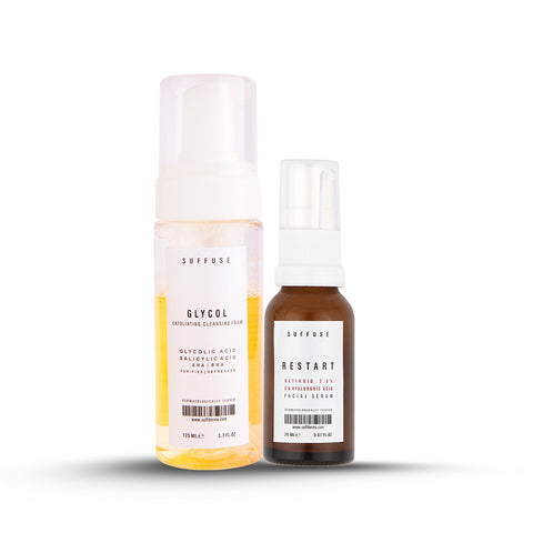 Glycol Exfoliating Foaming Face Cleanser + Restart Anti-Aging Face Serum